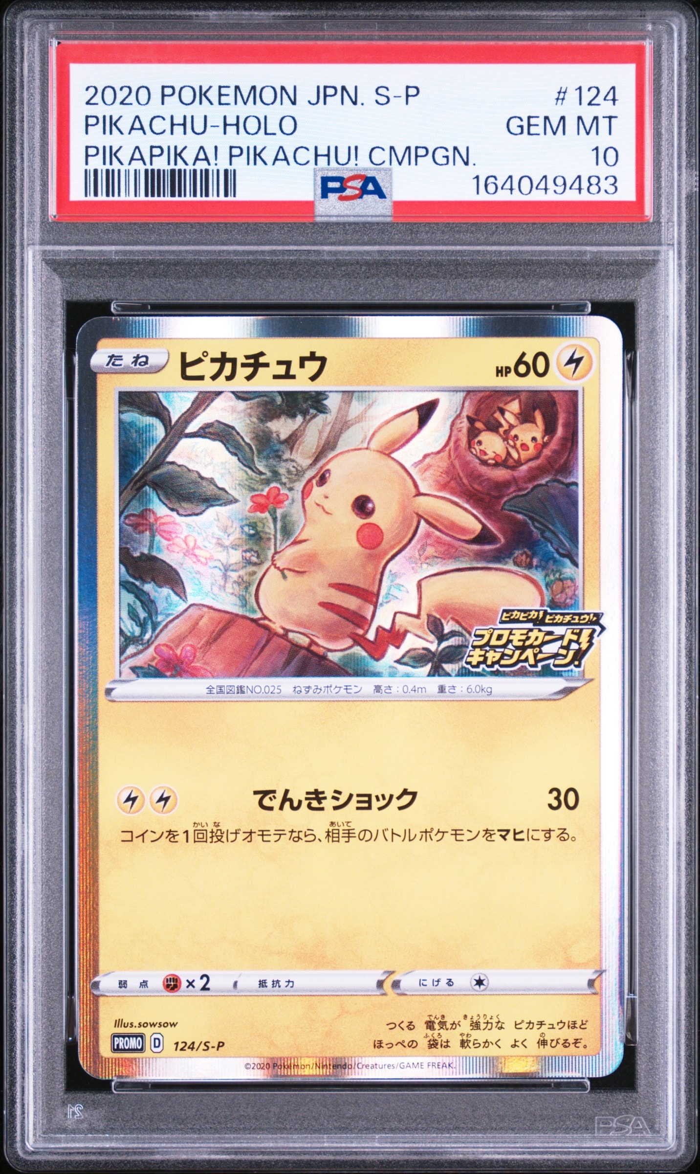 ピカチュウ: プロモ P [S-P 124](ピカピカ!ピカチュウ!プロモカードキャンペーン)
