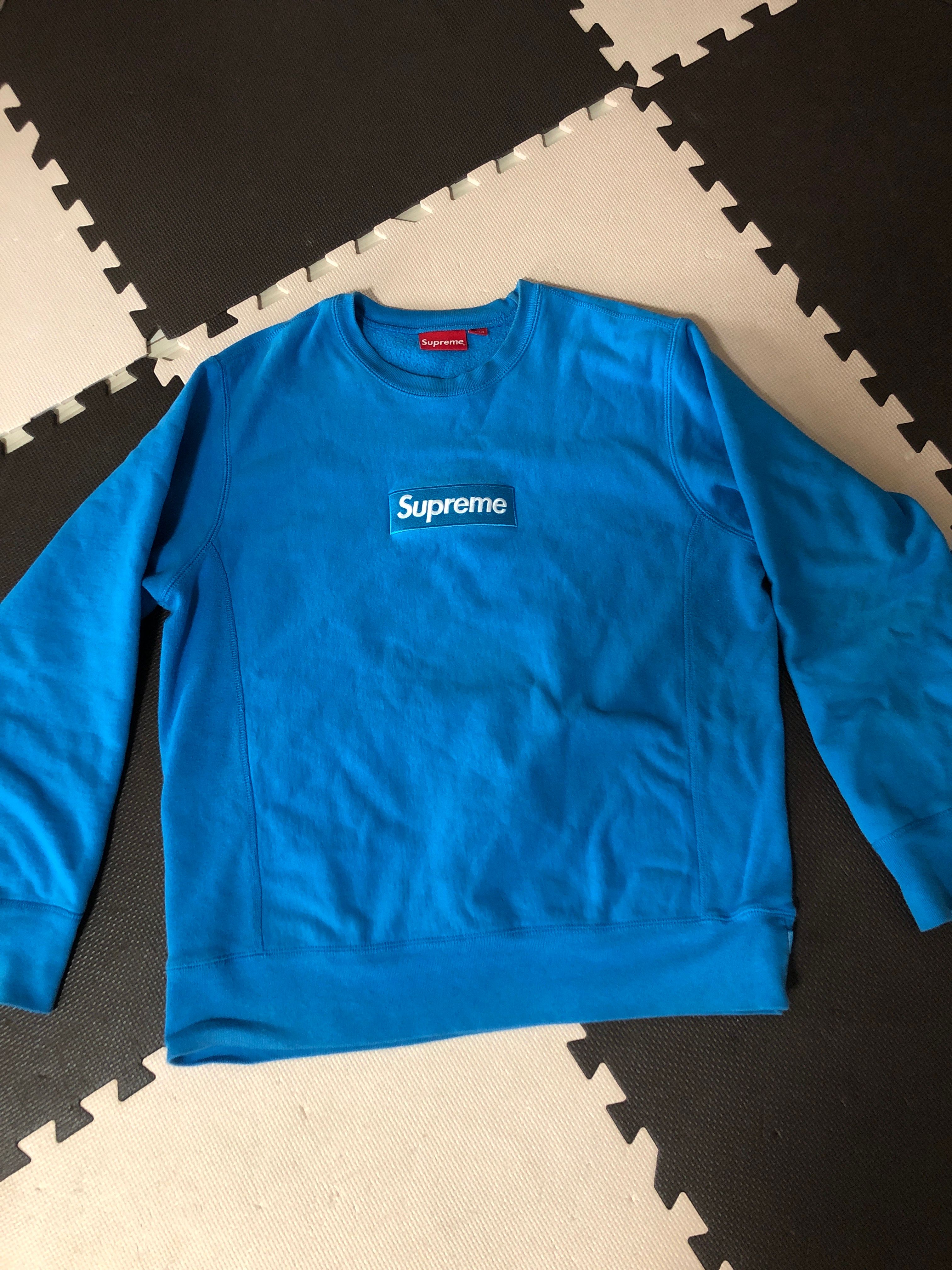 Supreme Box Logo Crewneck Sweatshirt "Blue" (18FW)