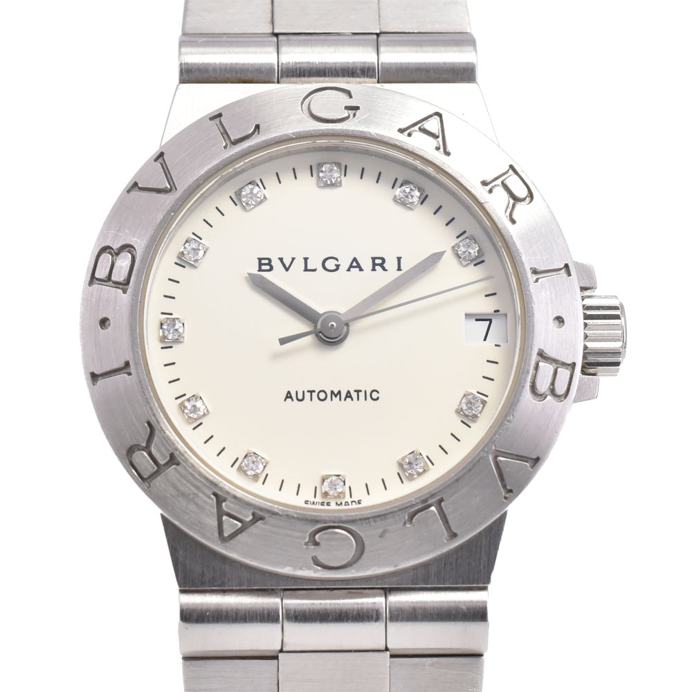 値下 ブルガリ BVLGARI LCV29S ディアゴノスポーツ 11P ダイヤモンド 自動巻き レディース 良品 箱・保証書付き M#145184