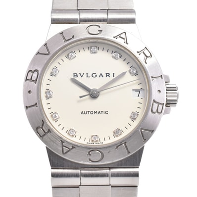 値下 ブルガリ BVLGARI LCV29S ディアゴノスポーツ 11P ダイヤモンド 自動巻き レディース 良品 箱・保証書付き M#145184