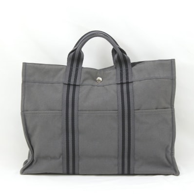 $$ HERMES エルメス フールトゥMM ハンドバッグ グレー