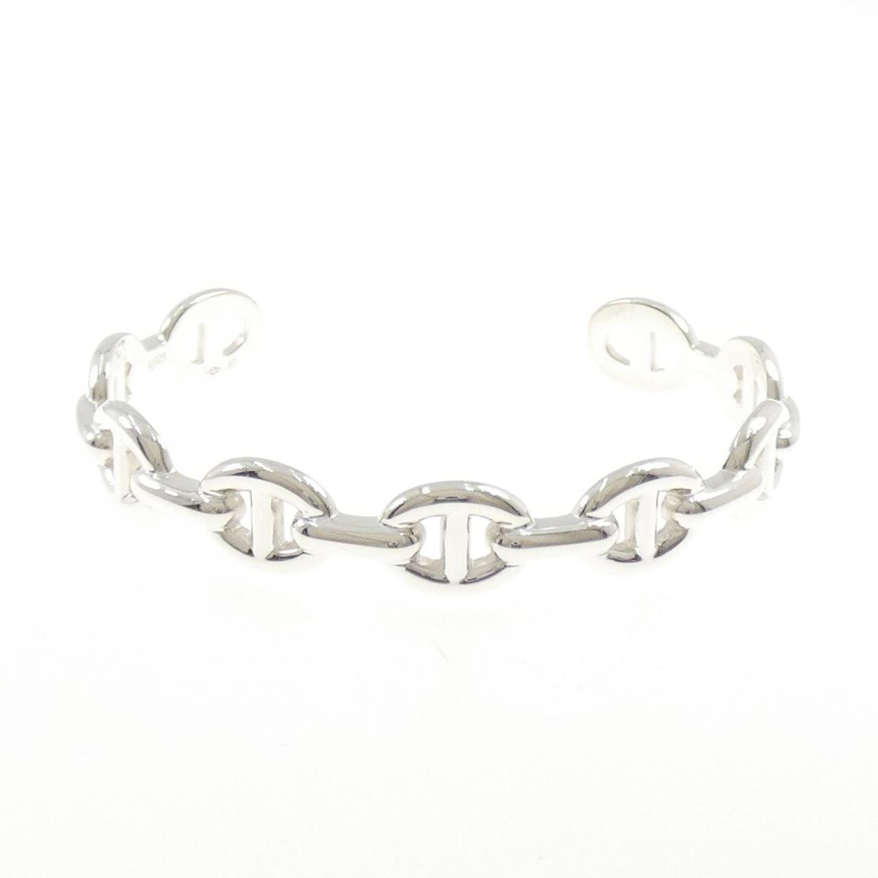 Hermes Chaine D'ancre Enchainee Bracelet Bangle "Silver"