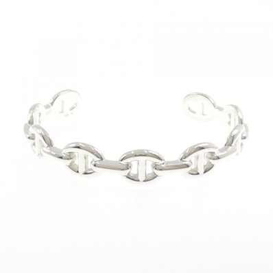 Hermes Chaine D'ancre Enchainee Bracelet Bangle "Silver"