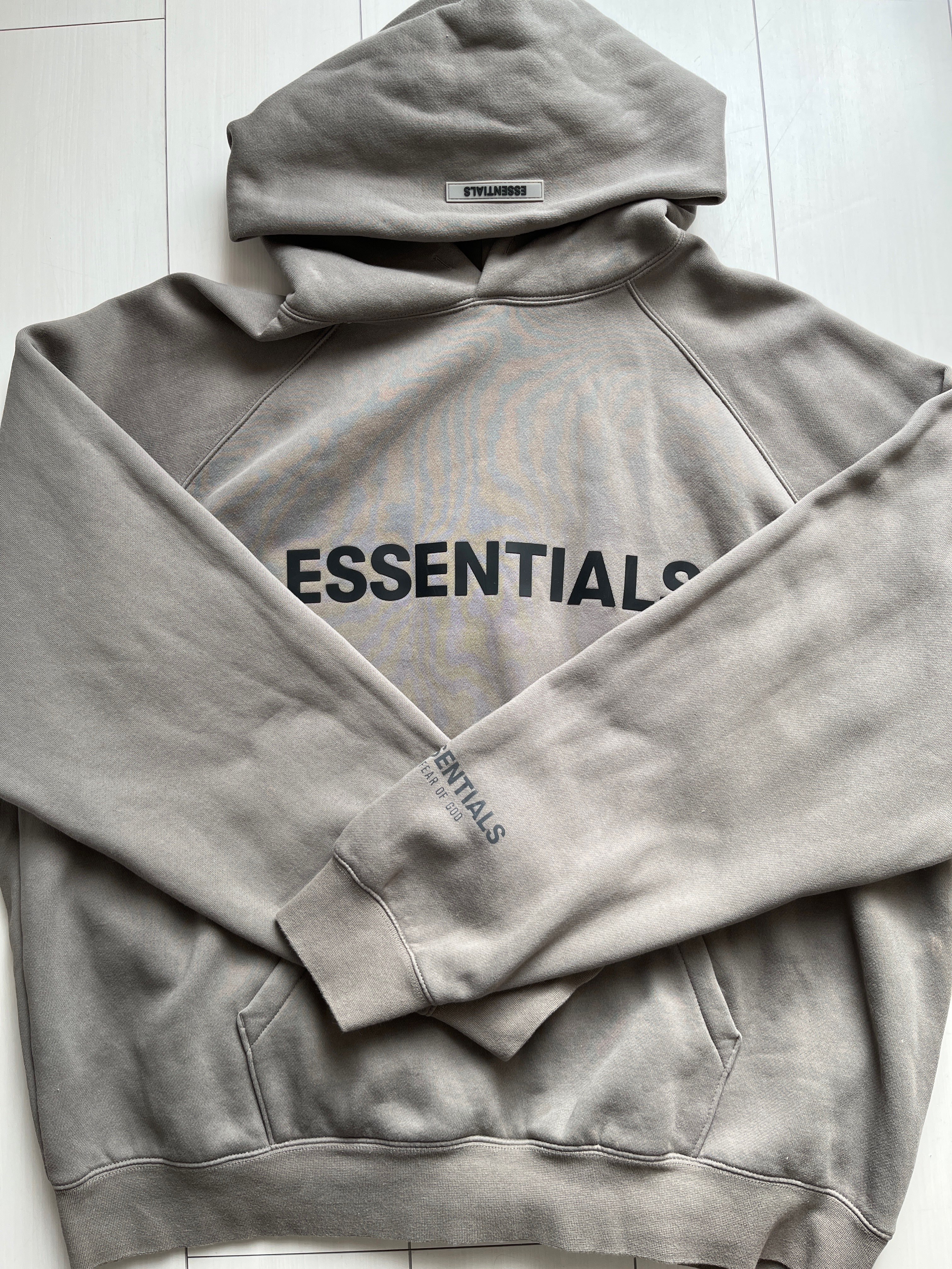 FEAR OF GOD ESSENTIALS 3D Silicon Applique Pullover Hoodie "Charcoal"