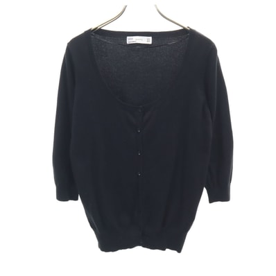 ZARA ザラ 7分袖 カーディガン M ブラック