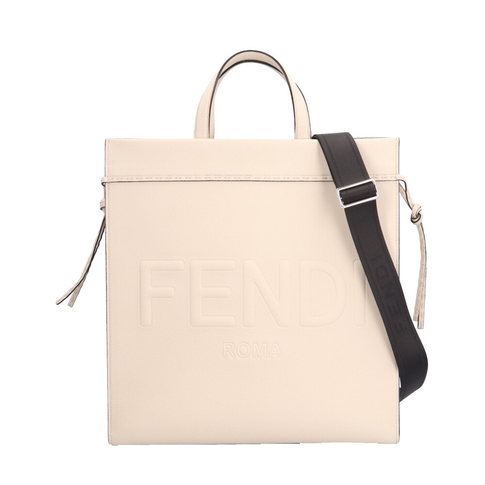 フェンディ ゴートゥーショッパーミディアム ショルダーバッグ レザー 7VA583 ホワイト ユニセックス FENDI  中古