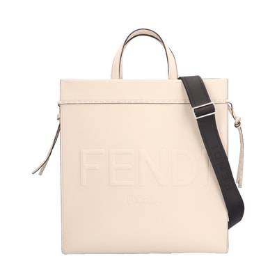 フェンディ ゴートゥーショッパーミディアム ショルダーバッグ レザー 7VA583 ホワイト ユニセックス FENDI 中古