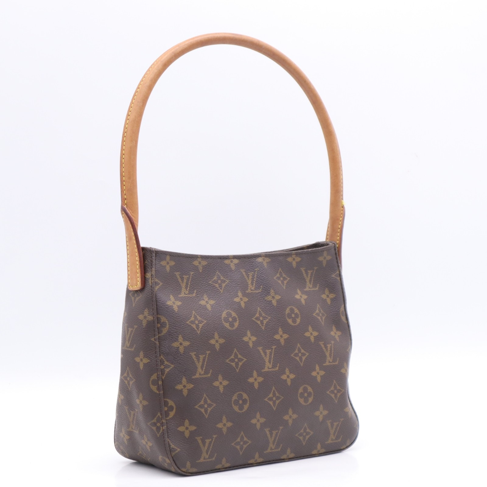 LOUIS VUITTON ルイ・ヴィトン モノグラム ルーピングMM M51146 ハンドバッグ ブラウン ベージュ コーティングキャンバス レザー レディース