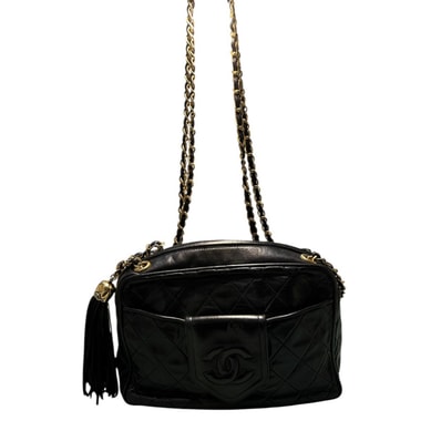 CHANEL シャネル ラムスキン ブラック ラムスキン ショルダーバッグ S1-00207 【中古】