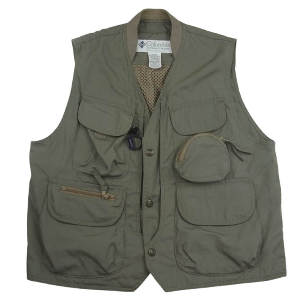 Columbia コロンビア ベスト C-TK5000 フライベスト フィッシングベスト カーキ系 XL【中古】