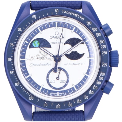 オメガ ×SWATCH スヌーピー 新品未使用 SO33N703L MISSION TO EARTHPHASE MOONSHINE GOLD wants YOU ハンターズムーン クオーツ