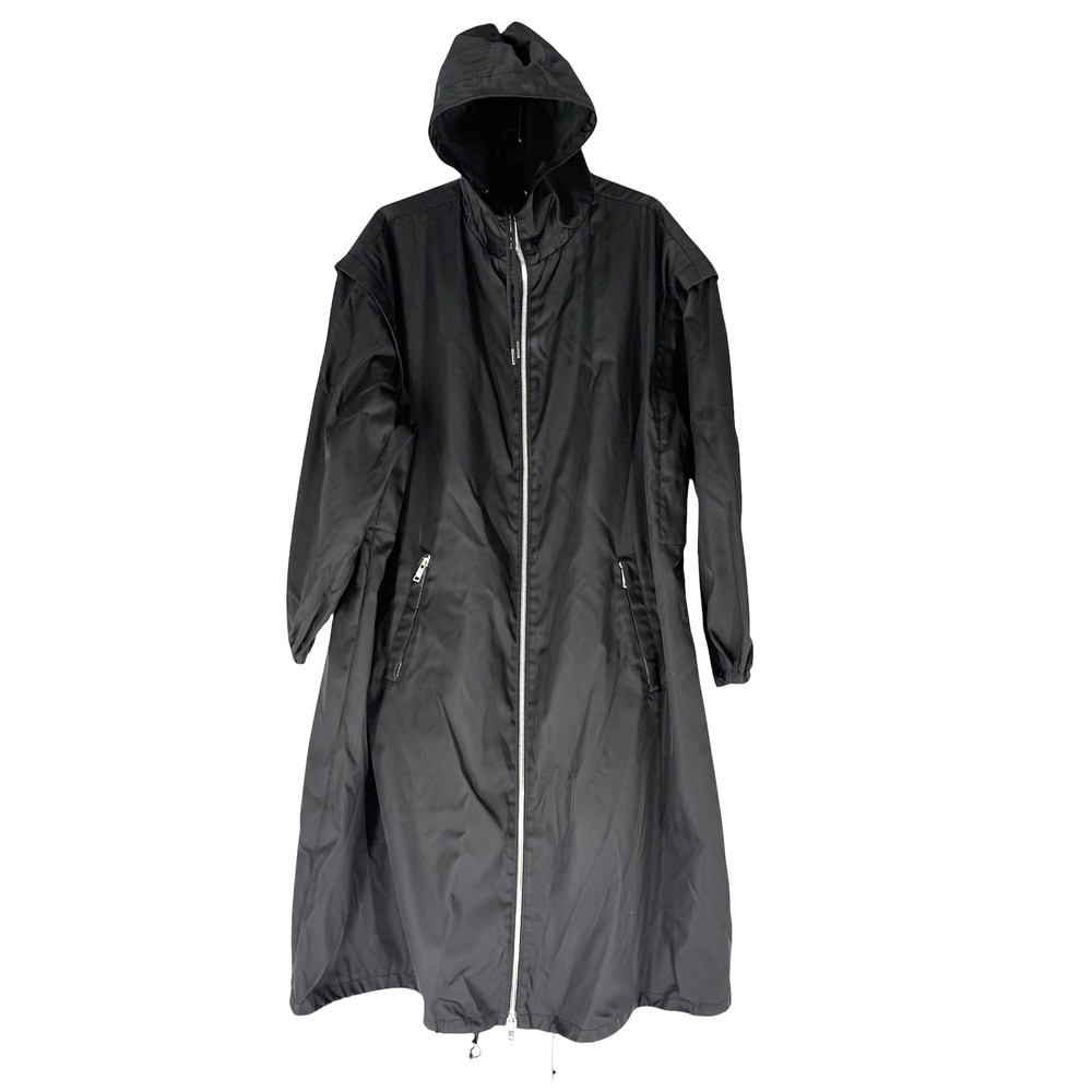 PRADA プラダ ジャケット フーデッド 2WAY ベスト アウター 38 ブラック 黒 シルバー金具 ナイロン    メンズ 春 秋【中古品】