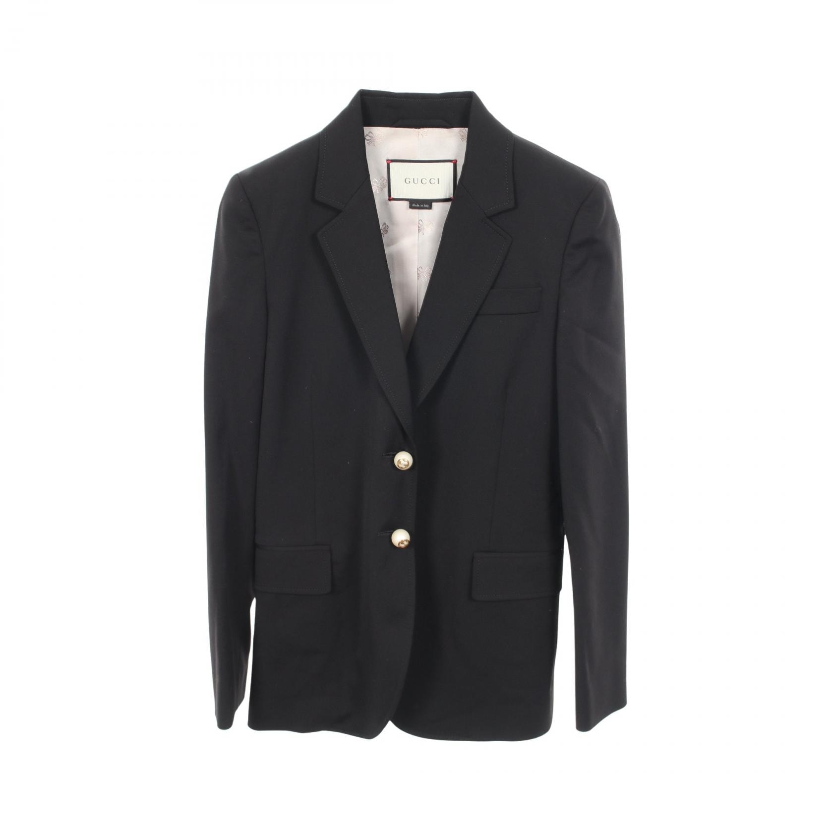 グッチ GUCCI テーラードジャケット 衣料品 アウター ウール レディース ブラック系 424848 【中古】