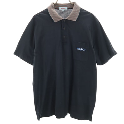 KENZO GOLF ケンゾーゴルフ 90s オールド 半袖 日本製 ポロシャツ 5 ダークネイビー