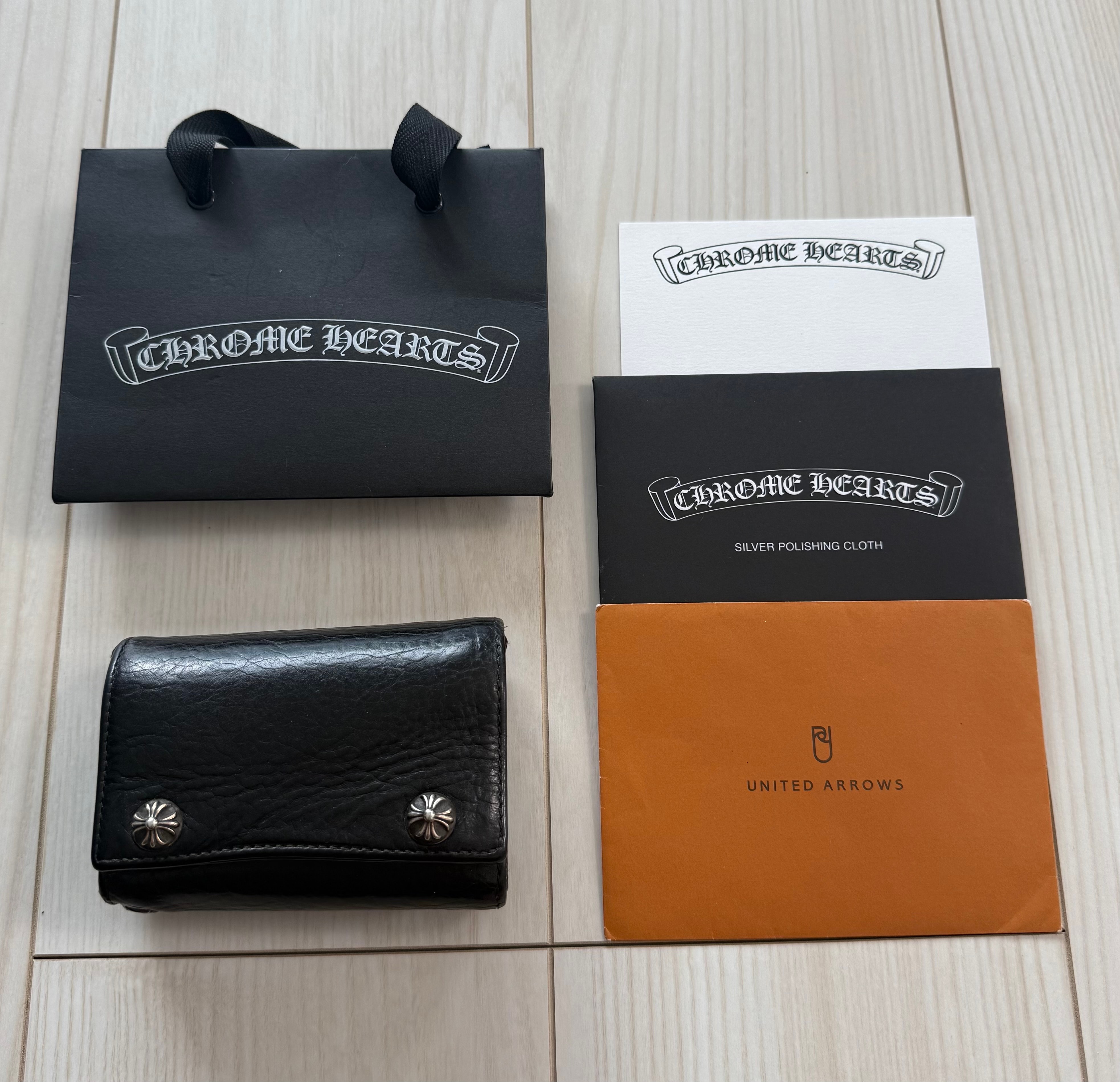 使用期間数ヶ月の超美品/付属品完備/値下げ交渉可能 / 正規品!CHROME HEARTS クロムハーツ スリーフォールド 3FOLD ウォレット 財布