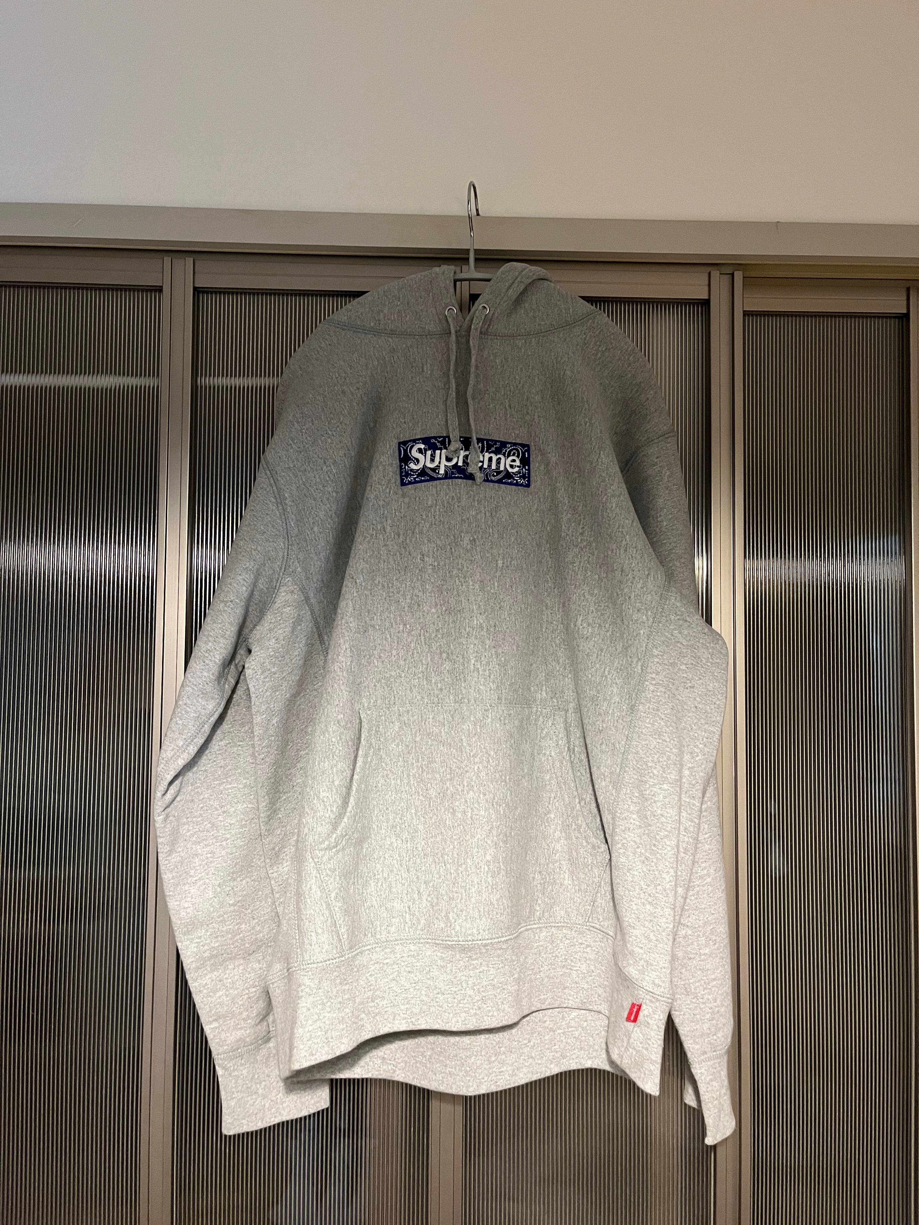 Supreme Bandana Box Logo Hooded Sweatshirt "Grey"