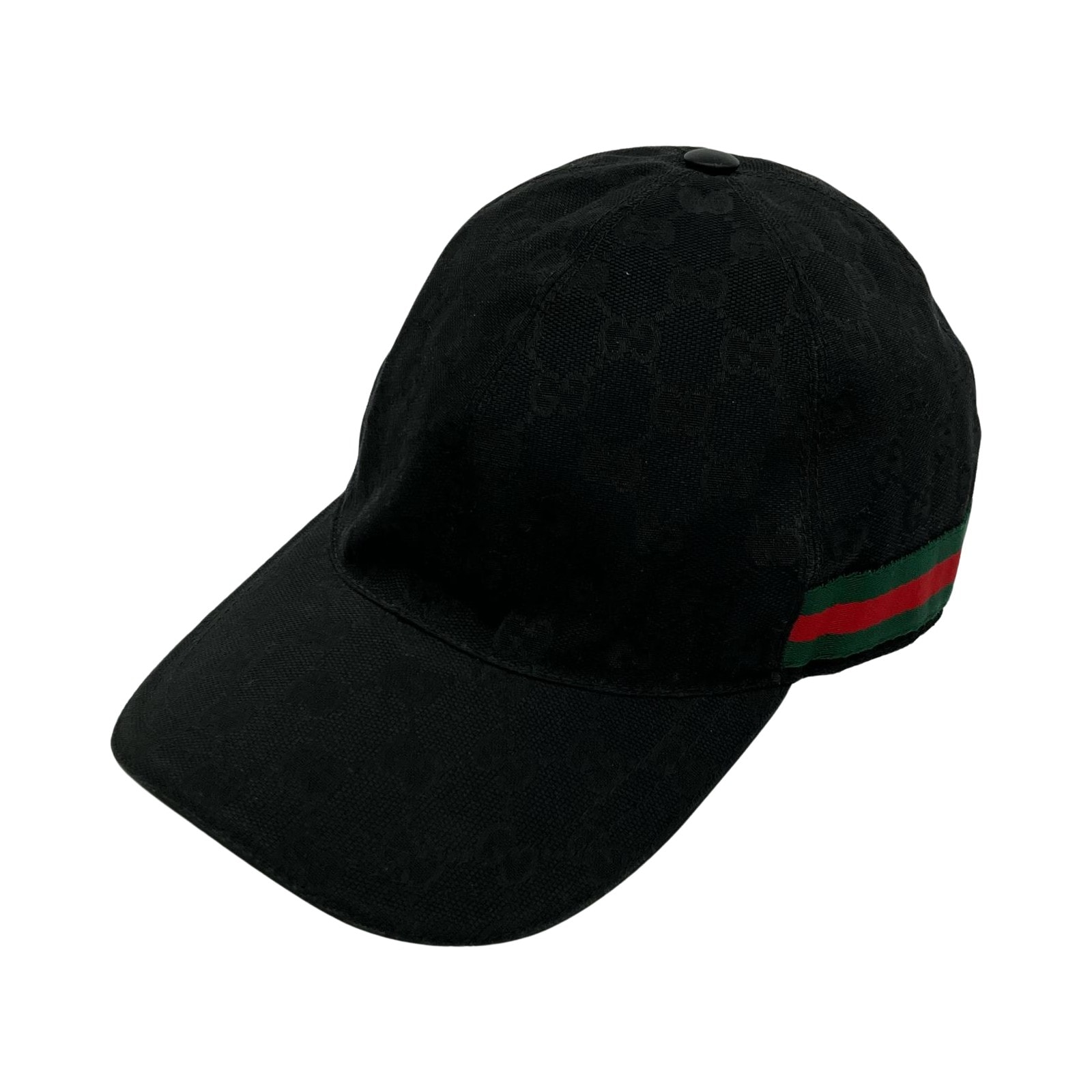 △△GUCCI グッチ ベースボールキャップ シェリーライン GGキャンバス XL ブラック