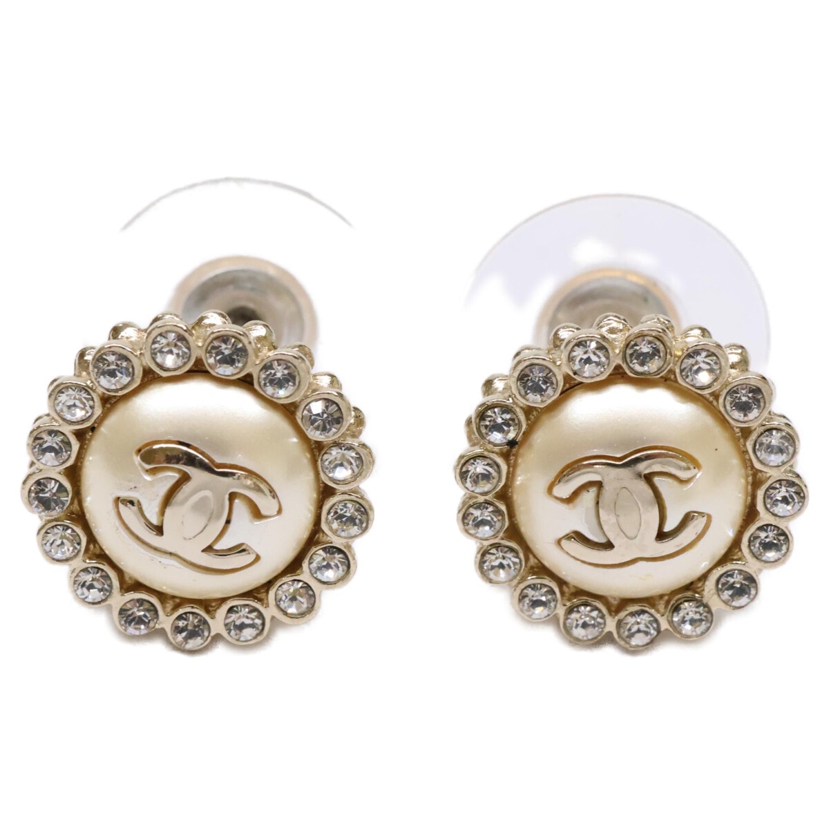 シャネル 【美品】16A ココマーク ラインストーン イミテーションパール
