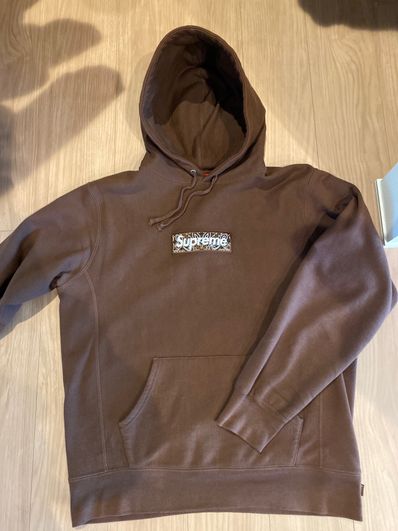 Supreme Bandana Box Logo Hooded Sweatshirt "Brown"
