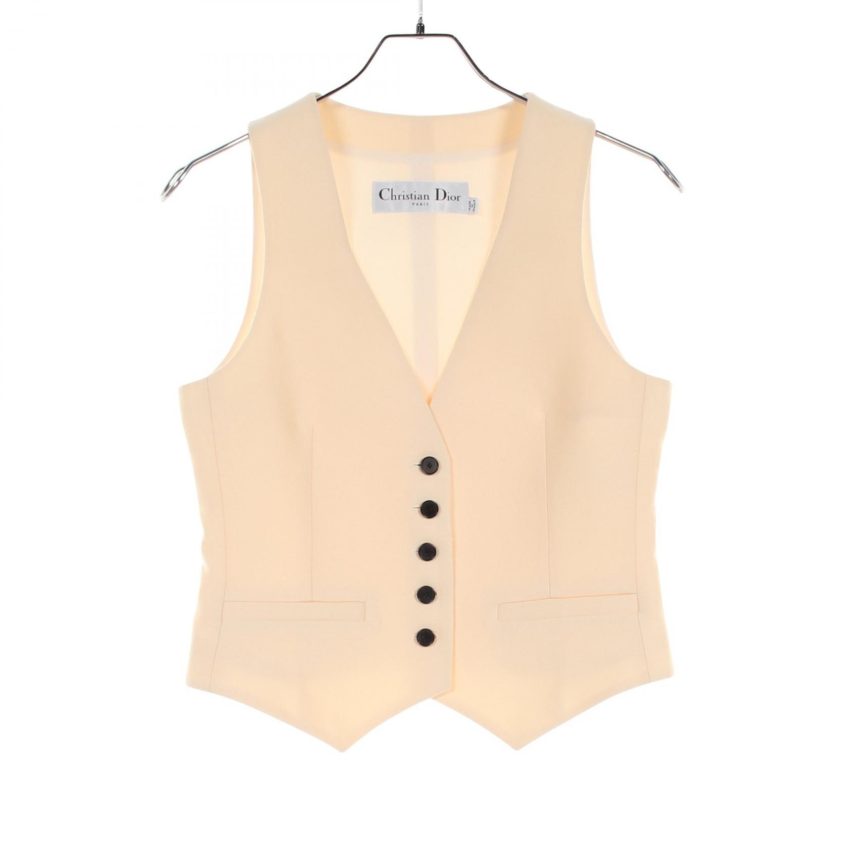 ディオール Dior ベスト 衣料品 トップス ウール シルク レディース ベージュ系 【中古】