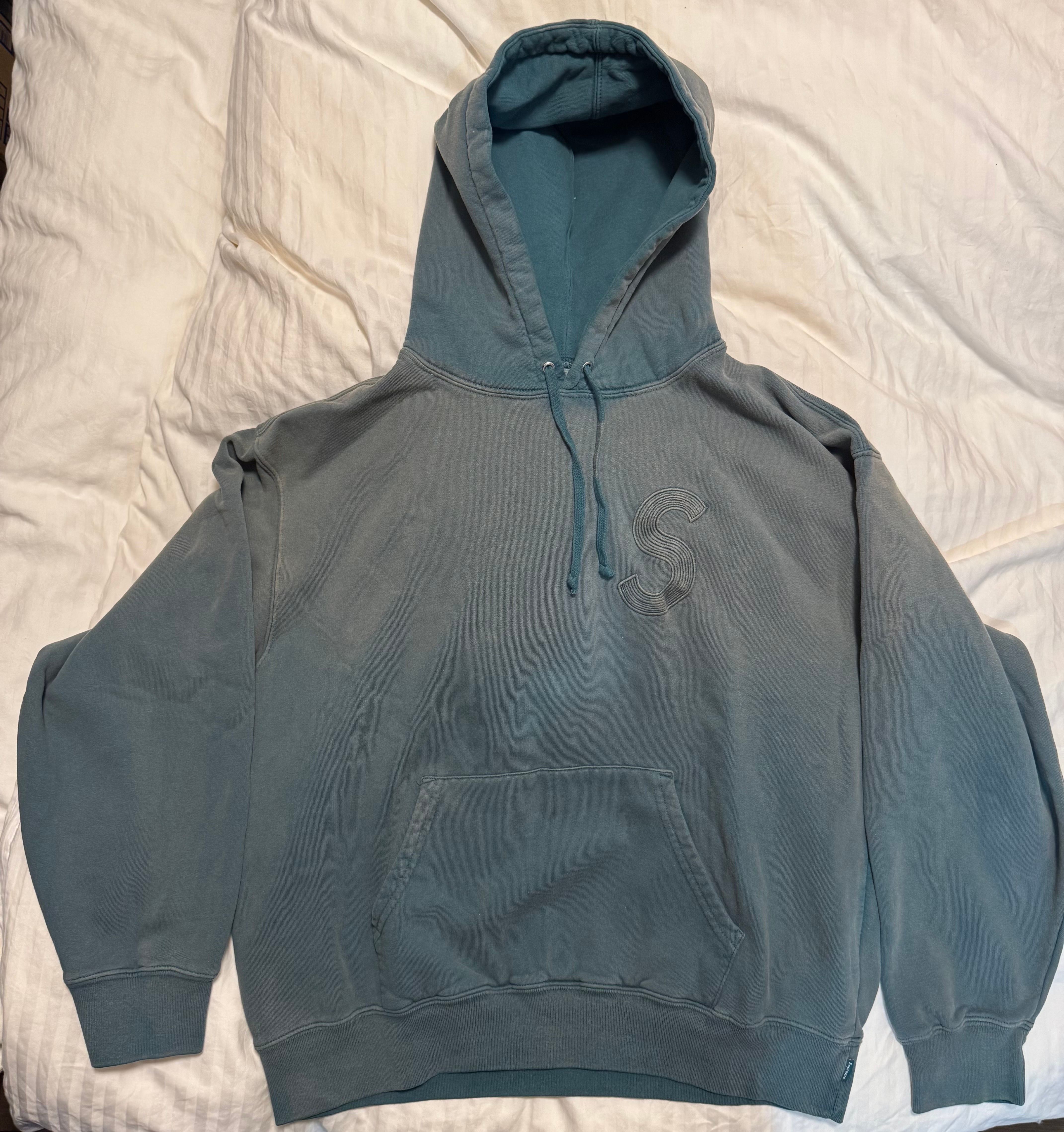 Supreme Overdyed S Logo Hooded Sweatshirt "Teal"
