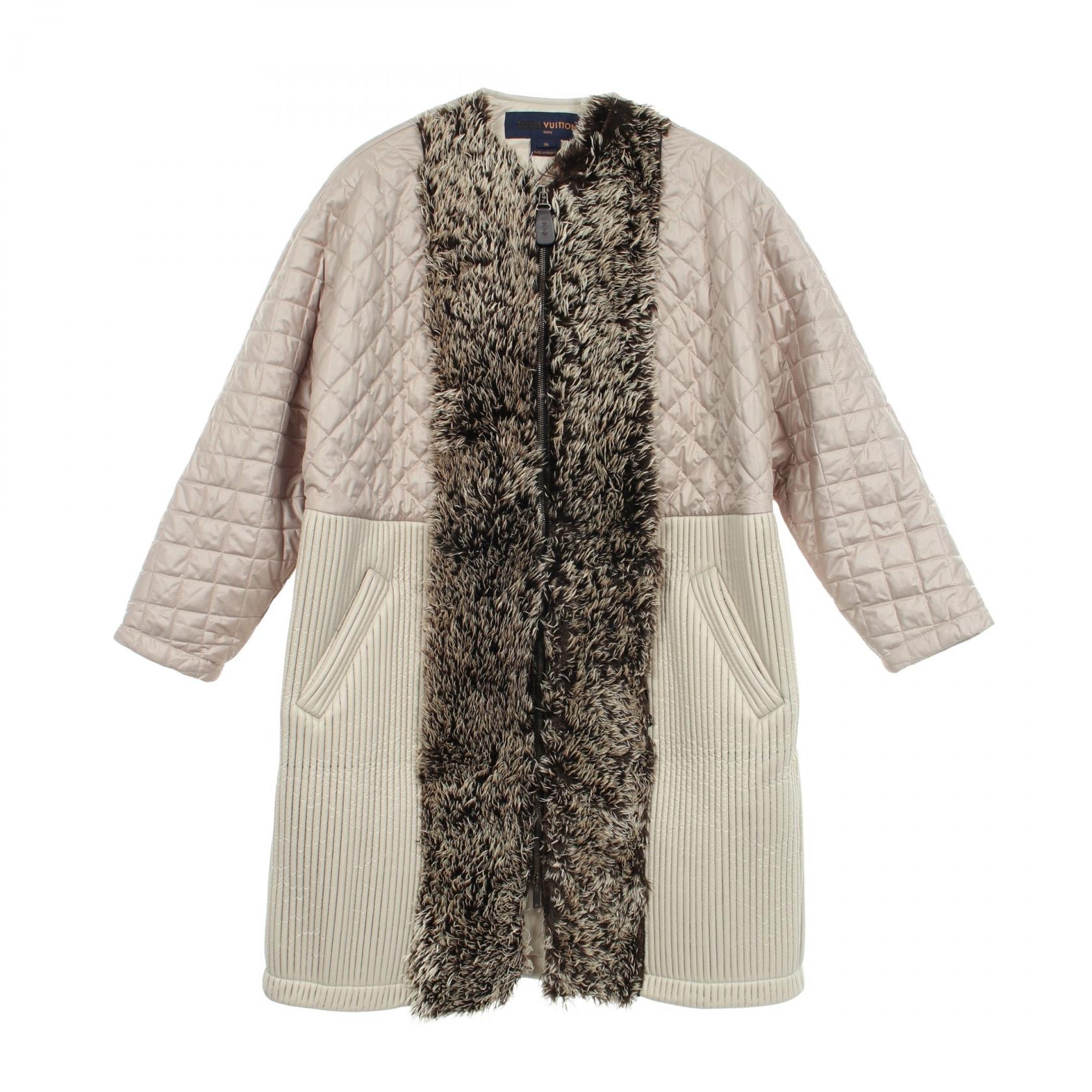 ルイ・ヴィトン LOUIS VUITTON 切替 衣料品 アウター ポリエステル / モヘヤ ベージュ レディース ベージュ系 / ブラウン系 RW232WB COS FPOW85 【中古】