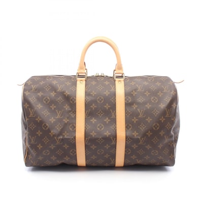 ルイ・ヴィトン LOUIS VUITTON キーポル45 ボストンバッグ バッグ PVCコーティングキャンバス レザー モノグラム メンズ レディース ブラウン系 M41428 【中古】