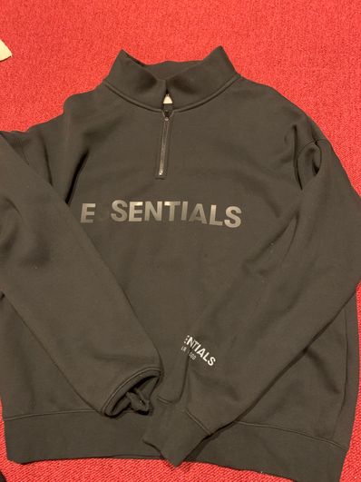 FEAR OF GOD ESSENTIALS Half Zip Pullover Sweater "Black"