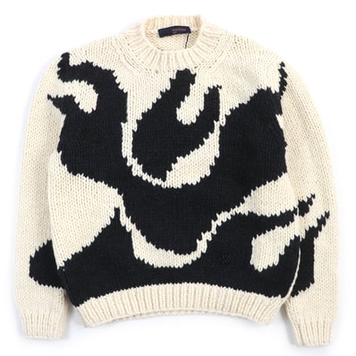 未使用品 ルイヴィトン ニット LV フレイム インタルシア メンズ L