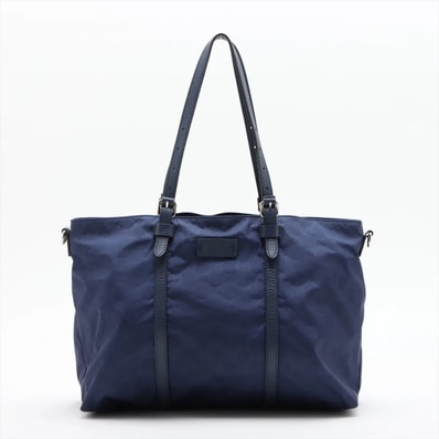 ■美品 グッチ GGナイロン 387067 トート バッグ