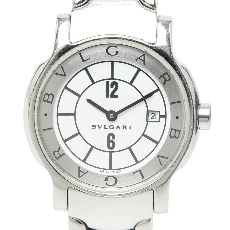 ブルガリ ソロテンポ 腕時計 ST29S クオーツ ホワイト文字盤 ステンレススチール レディース BVLGARI 【中古】