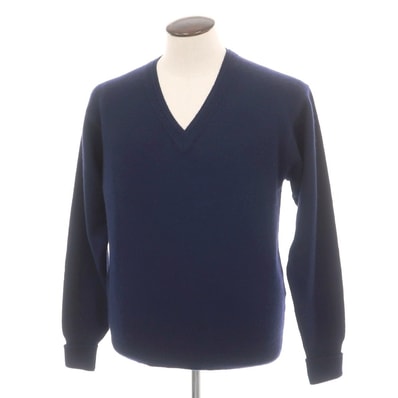 【中古】ダンヒル Dunhill SPORT カシミヤ Vネック プルオーバーニット ネイビー【サイズ3】【メンズ】