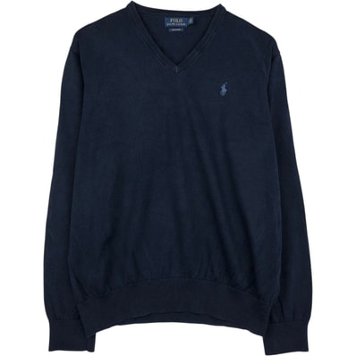 古着 ラルフローレン Ralph Lauren POLO RALPH LAUREN Vネック コットンニットセーター メンズL相当/eaa645880