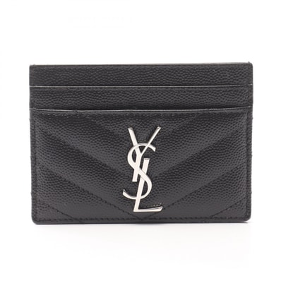 サンローランパリ SAINT LAURENT PARIS YSL モノグラム カードケース アクセサリー レザー レディース ブラック系 423291BOW021000 【新品】
