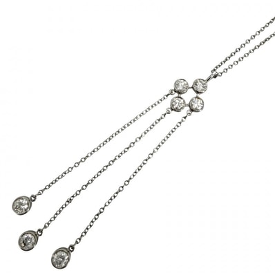 TIFFANY&Co. ティファニー ネックレス ジャズ ジュエリー アクセサリー Pt950プラチナ ダイヤモンド シルバー レディース 約4.2g 美品【中古品】