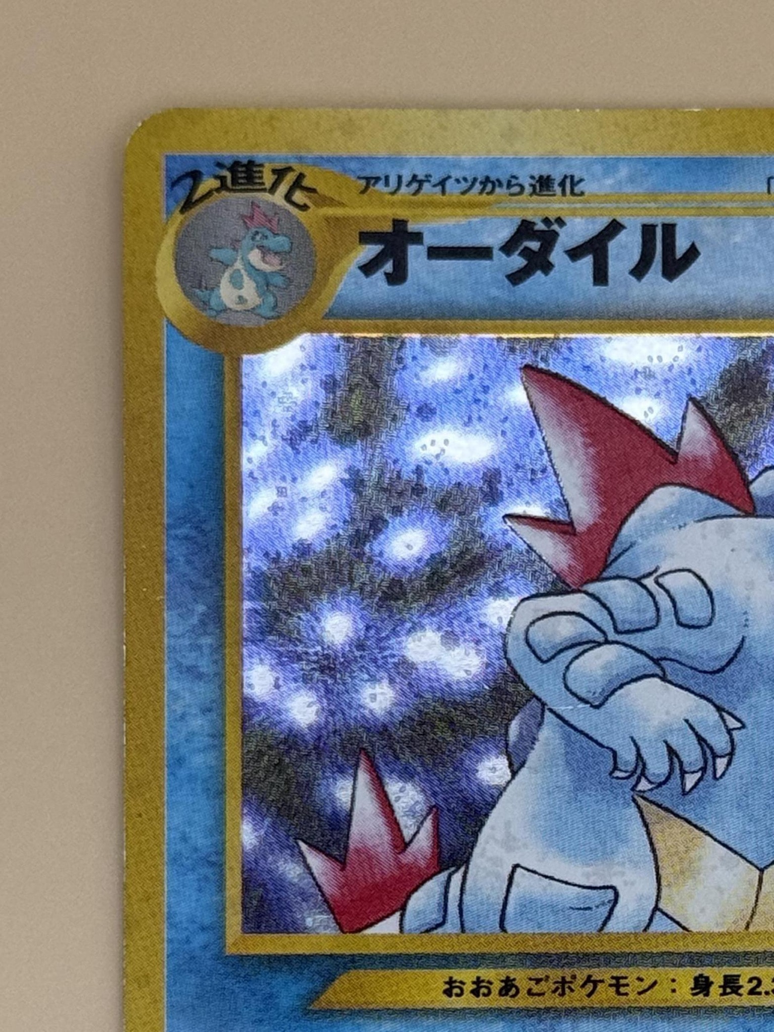 オーダイル 旧裏面 キラ 大力鱷 Feraligatr 金、銀、新世界へ… D（大きなダメージあり）】オーダイル ☆ : 旧裏 [neo1 No.160