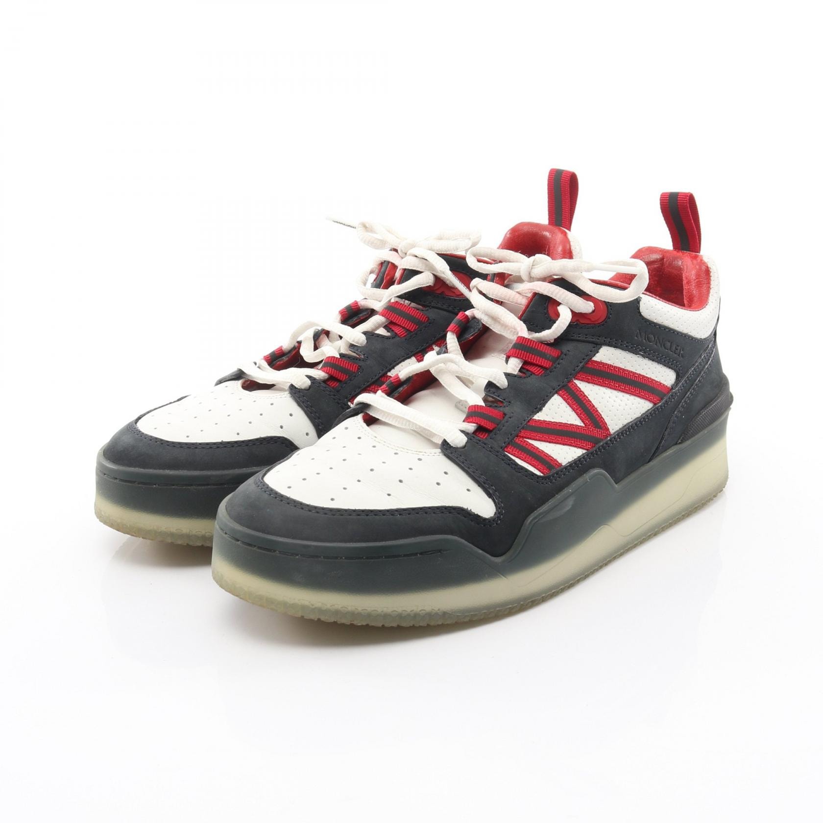 モンクレール MONCLER PIVOT LOW スニーカー 靴 レザー レザー メンズ ホワイト系 / ネイビー系 / レッド系 【中古】