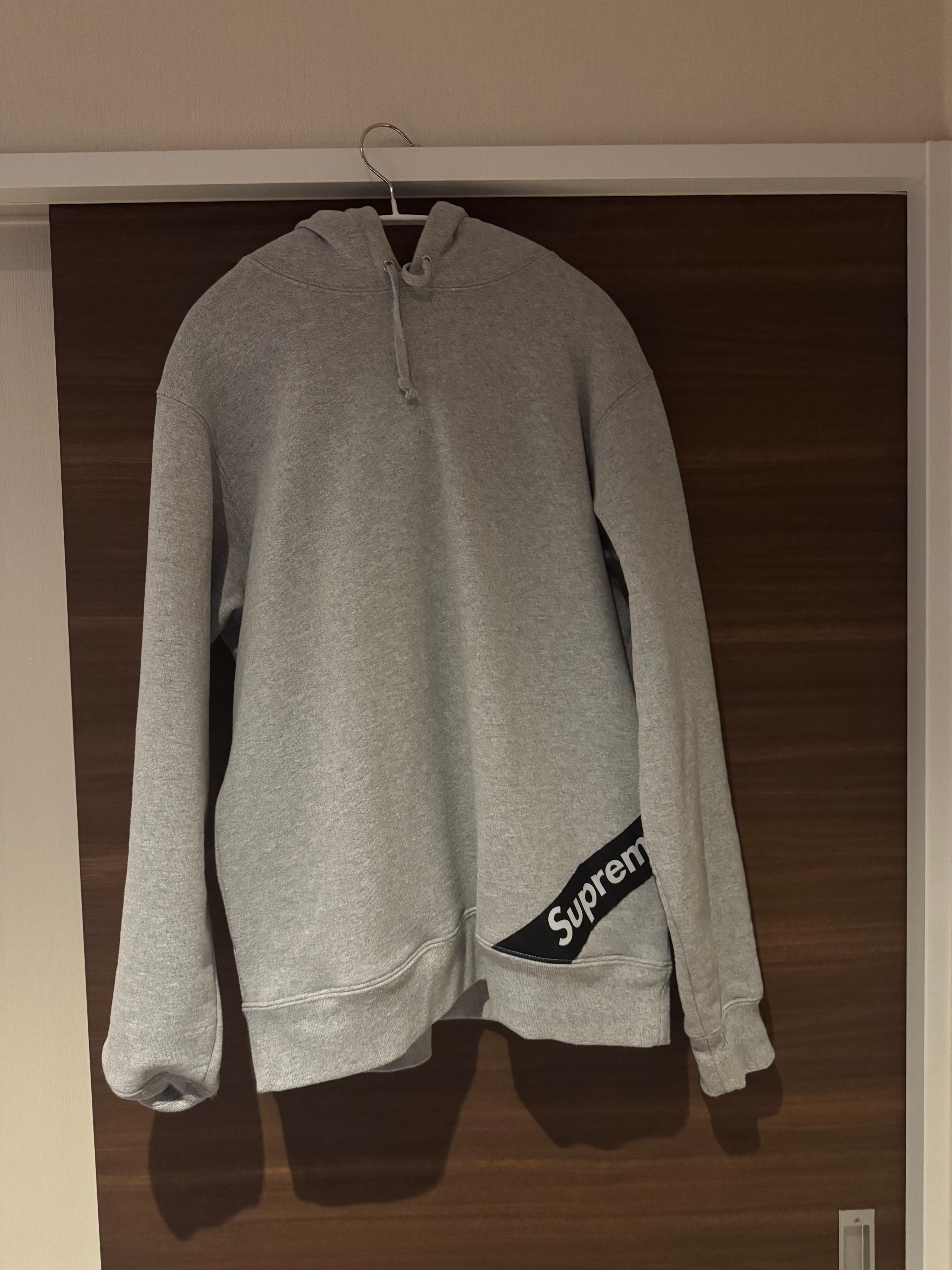 Supreme Corner Label Hooded Sweatshirt "Grey"