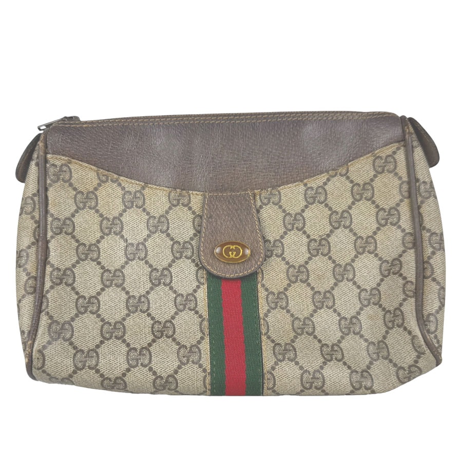グッチ GUCCI セカンドバッグ クラッチバッグ ヴィンテージ GGスプリームキャンバス ブラウン ユニセックス【中古】 z11011