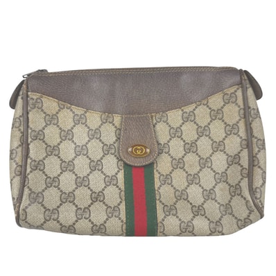 グッチ GUCCI セカンドバッグ クラッチバッグ ヴィンテージ GGスプリームキャンバス ブラウン ユニセックス【中古】 z11011