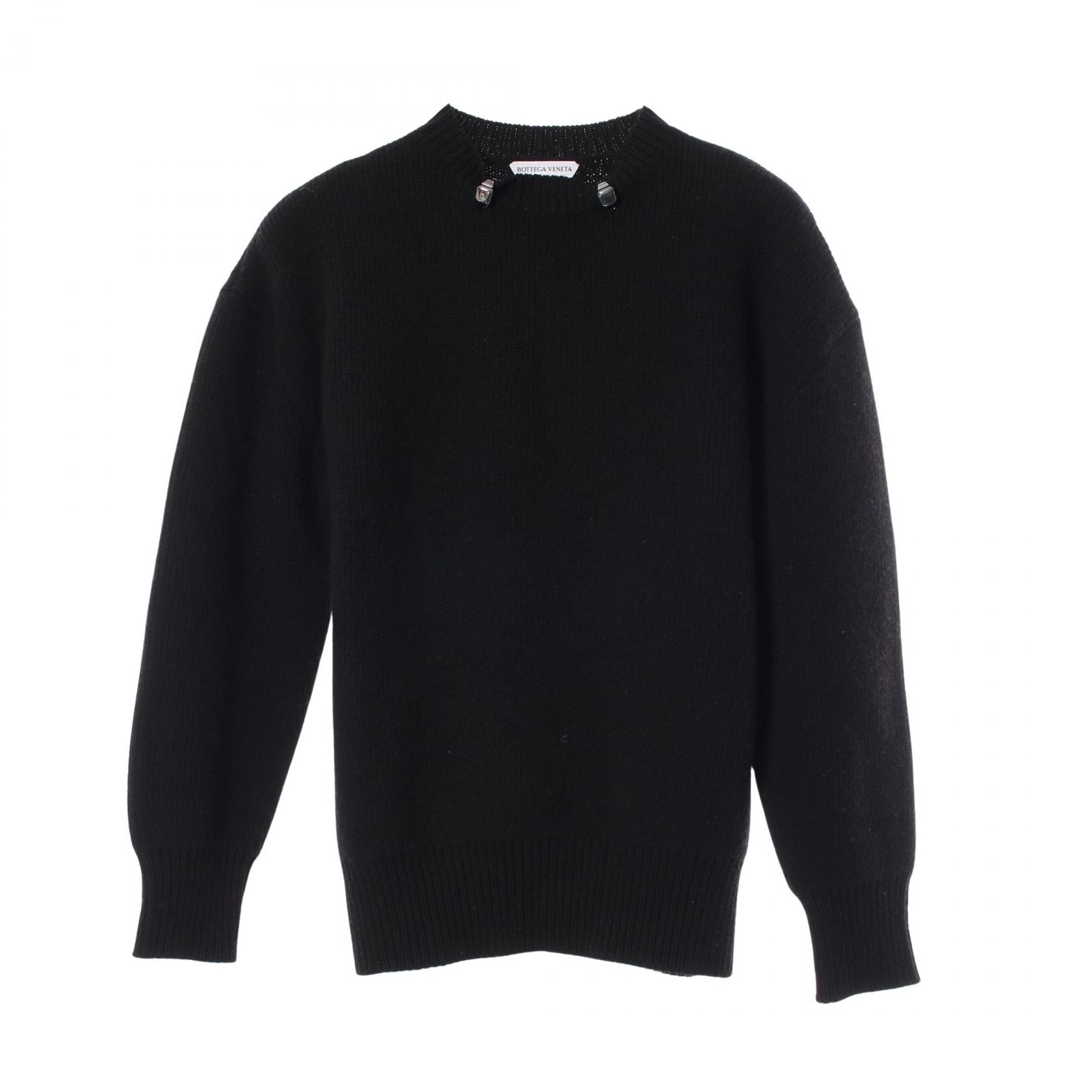 ボッテガヴェネタ BOTTEGA VENETA メタルリング セーター ニット 衣料品 トップス ウール レディース ブラック系 【中古】
