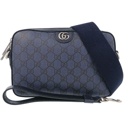 GUCCI グッチ オフィディア スモール クロスボディバッグ 699439 GGスプリームキャンバス レザー ネイビー メンズ【中古】