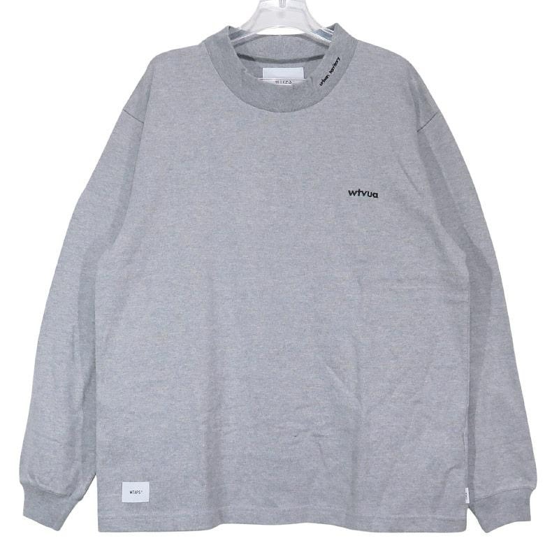 美品 WTAPS ダブルタップス 20AW INDUSTRY/MOCK NECK/COTTON 202ATDT-CSM22 インダストリー モックネック ロングスリーブ Tシャツ グレー ロンT サイズ02(M)