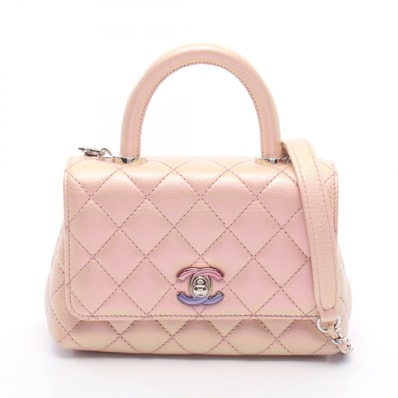 シャネル CHANEL ココハンドルXXS トップハンドル オーロラ 2WAY ハンドバッグ バッグ キャビアスキン(グレインドカーフ) レディース ピンク系 AS2215 【中古】