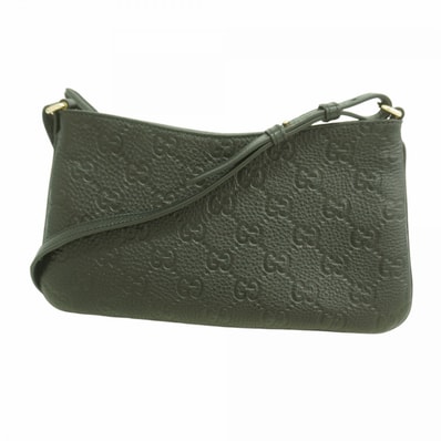 【6dd5123】グッチ ショルダーバッグ グッチシマ 815277 レザー ブラック ゴールド金具【中古】レディース