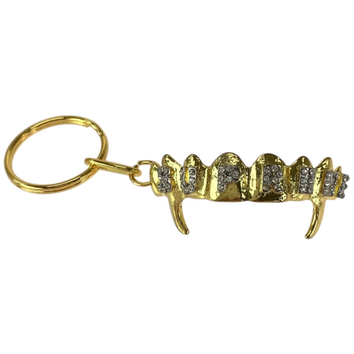 新品未使用 Supreme シュプリーム 19SS FRONTS KEYCHAIN ラインストーン ゴールド シルバー メッキ キーホルダー 男女兼用 603050 【中古】