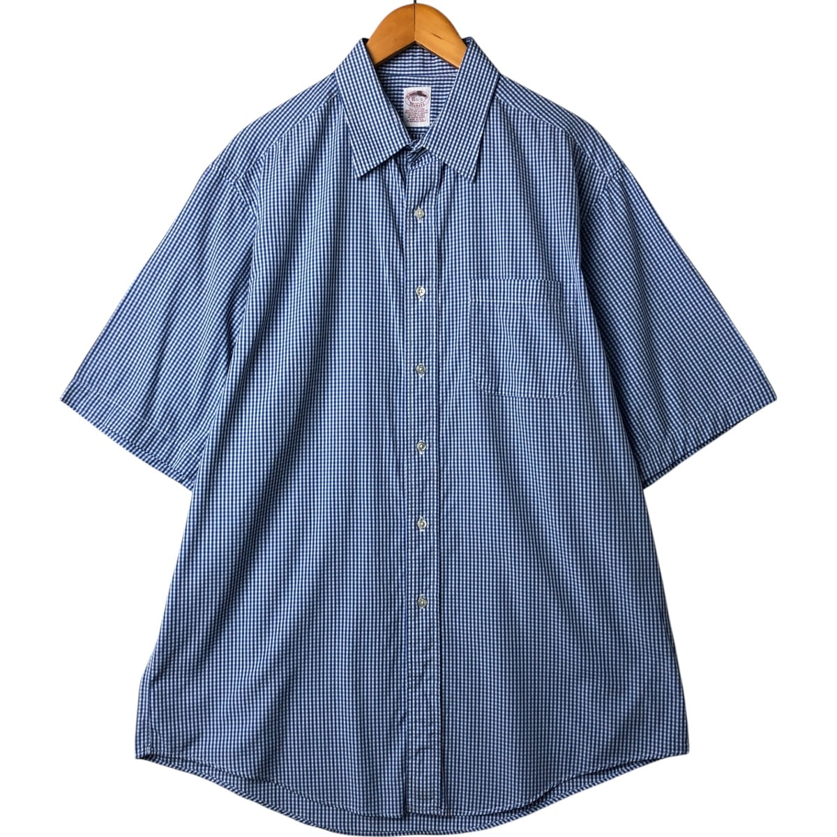古着 80~90年代 ブルックスブラザーズ Brooks Brothers MAKERS ギンガムチェック 半袖 コットン チェックシャツ USA製 メンズXL相当 ヴィンテージ/eaa562956