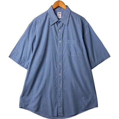 古着 80~90年代 ブルックスブラザーズ Brooks Brothers MAKERS ギンガムチェック 半袖 コットン チェックシャツ USA製 メンズXL相当 ヴィンテージ/eaa562956