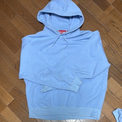 Supreme Satin Applique Hooded Sweatshirt "Light Blue" (24FW)