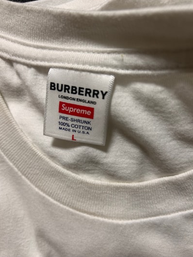 Supreme x Burberry Box Logo Tee "White"